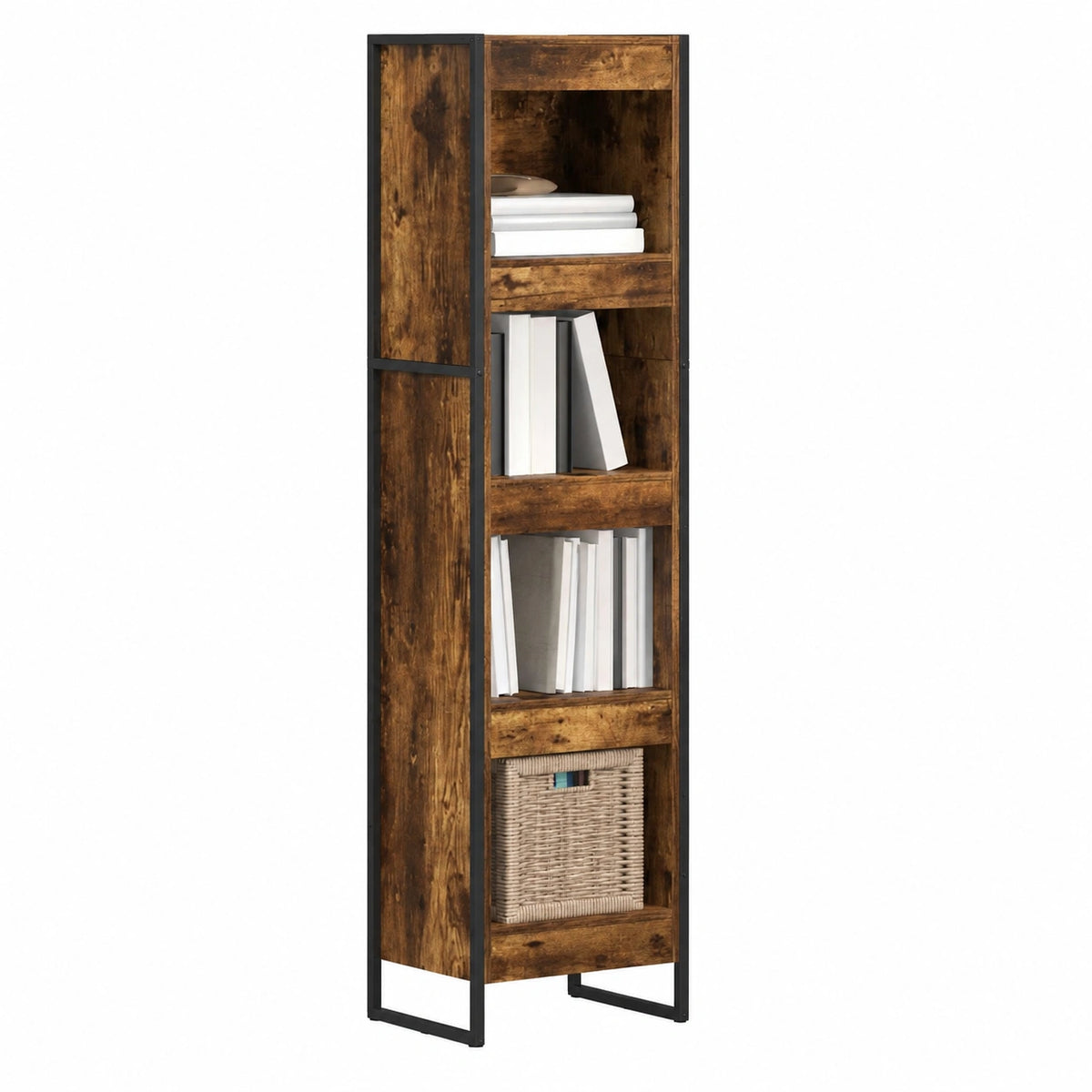 Bibliothèque, avec rangement, en acier, pour le salon ou le bureau
