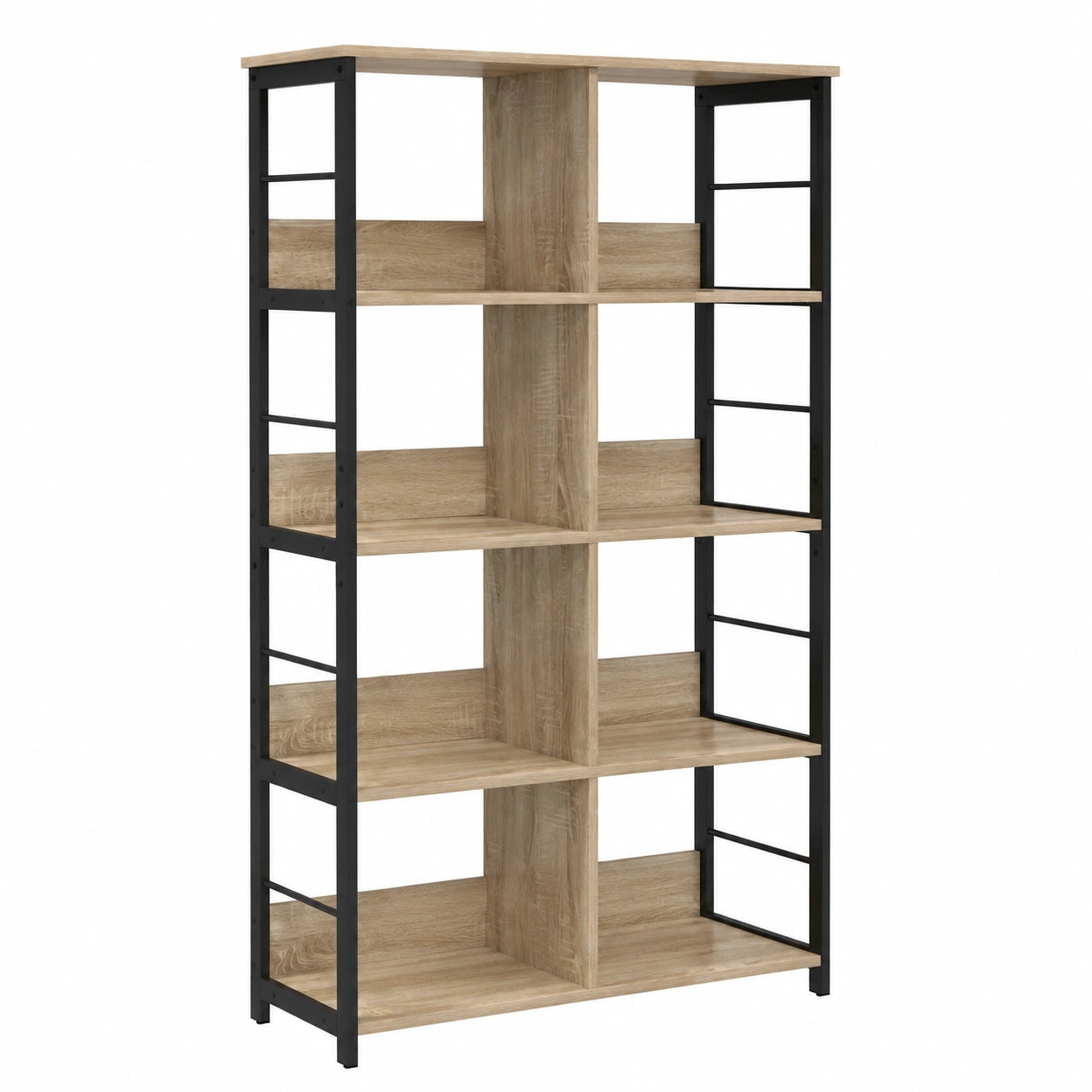 Bureau, avec rangement, avec étagères, en chêne, 82 x 32 x 144,5 cm, pour l’espace de travail