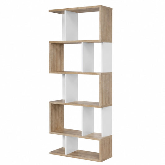 Bibliothèque, avec rangement, coloris blanc, pour le salon ou le bureau
