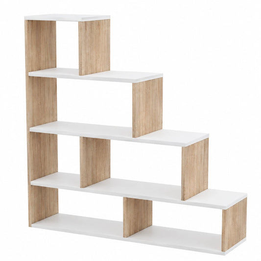 Bibliothèque, coloris blanc, pour le salon ou le bureau