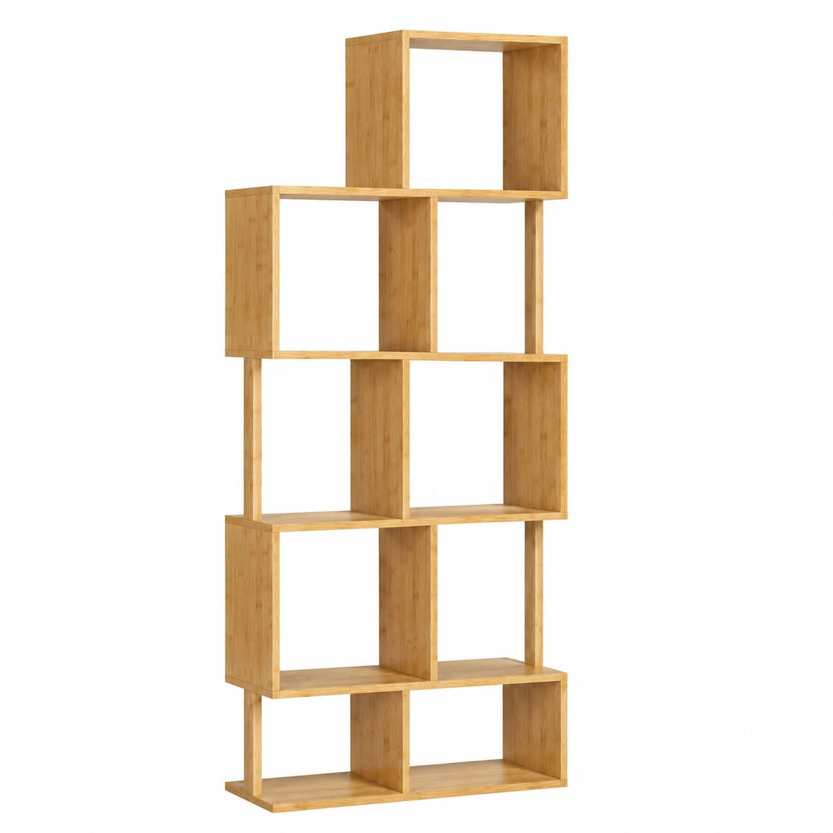 Bureau, en bambou, avec rangement, avec étagères, 62,5 x 23 x 165 cm, pour l’espace de travail