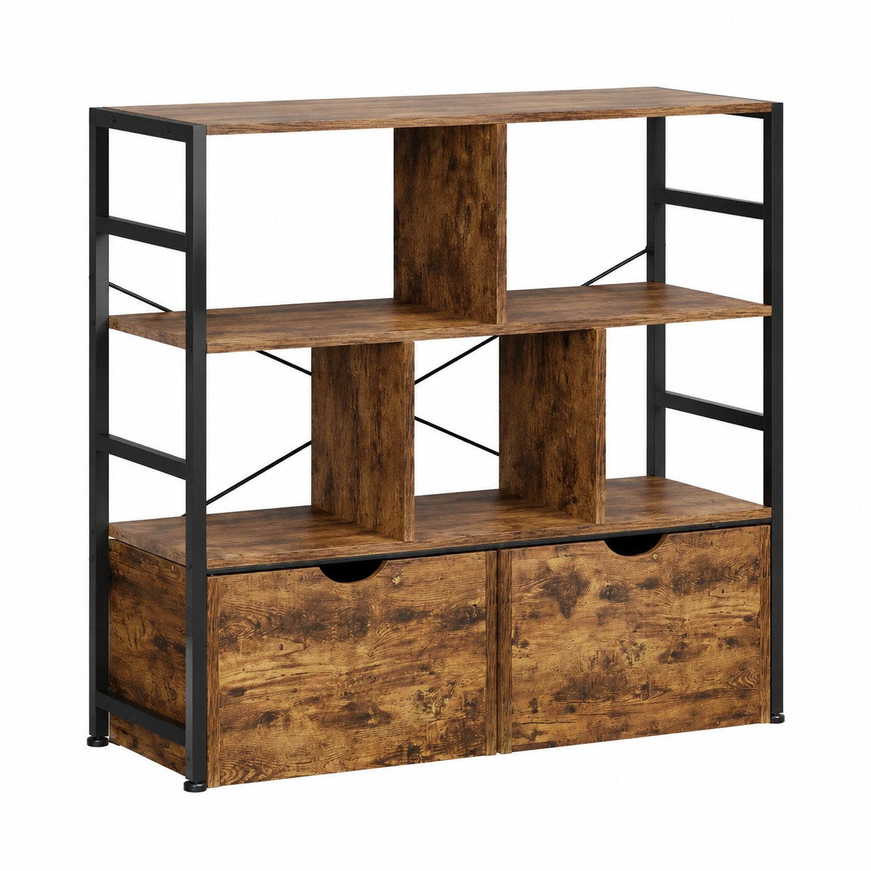 Bureau, avec rangement, avec tiroirs, avec étagères, en métal, 33 x 100 x 90 cm, pour l’espace de travail